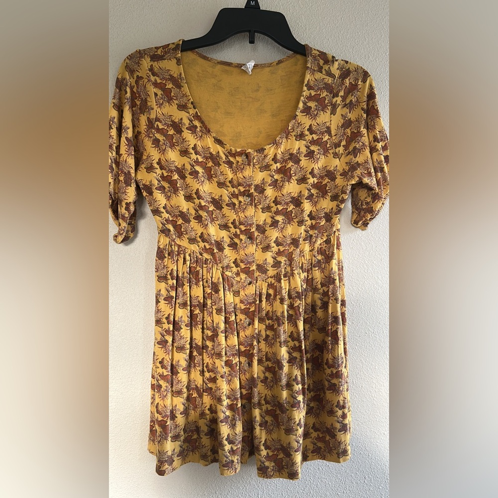 Kate Quinn Floral Yellow and Brown Baby doll top